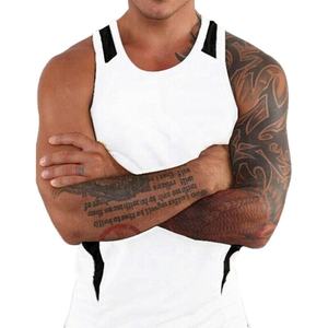 Vente en gros 100% coton Gym débardeur hommes Fitness course Singlet gilet Muscle Fit Stringer plaine en vrac pas cher impression Stringer gilet - Product Image 2