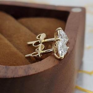 Pendientes Clásicos de Plata de Ley 925 con Moissanita de Corte Trillón, Chapados en Rodio, Joyería Fina VVS, Regalo Diario para Mujer - Product Image 5
