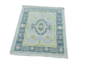 High Quality Persian Hand Knotted Oushak Floral Runner <b>Carpet</b> Set 3x3 Cotton Foam Backing Non-Slip PET Friendly Living Room Area - Product Image 4