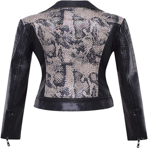 Veste d'hiver pour femme en cuir véritable rouge, coupe slim, col rabattu, fermeture éclair, longueur normale, couleur unie - Product Image 6