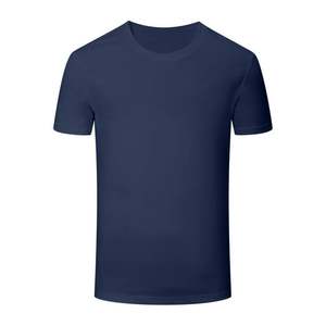 T-shirts pour homme, bleu uni, manches courtes, col rond, t-shirts décontractés d'été - Product Image 5