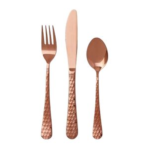 Ensemble de Couverts de Luxe en Acier Inoxydable Martelé Or Rose pour Mariage, Hôtel, Restaurant - Vente en Gros - Product Image 1