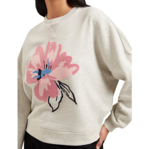 Sudadera de cuello redondo 100% algodón al por mayor para mujer, sudadera gruesa con logo personalizado impreso para invierno - Product Image 3