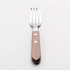 Ensemble de fourchettes de table en acier inoxydable avec manche en bois moderne, 6 pièces, vaisselle, passe au lave-vaisselle, ustensiles de cuisine durables - Product Image 2