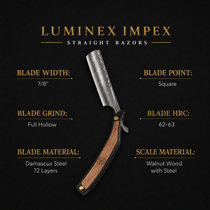Navaja de Afeitar Recta Vintage Luminex Impex con Mango de Concha de Abulón y Acero al Carbono, Lista para Usar en Barberías y Salones - Product Image 3