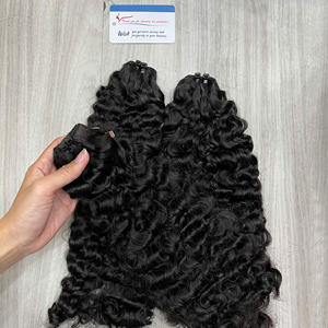 Extensiones de cabello natural en trama de color natural, cabello rizado birmano al vapor, listas para enviar, cabello vietnamita virgen. - Product Image 1