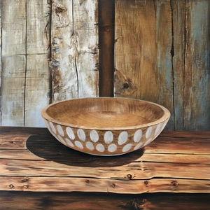 Meilleur nouveau bol de service en bois de couleur blanche personnalisé outils de cuisine pour le dîner vaisselle bol décoratif ménager - Product Image 1