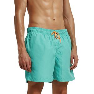 Shorts de Playa Casuales para Hombre, Diseño Sólido, Cintura Elástica, Traje de Baño, Pantalones Deportivos para Deportes o Ocio - Product Image 1