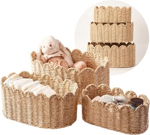 Panier de rangement en rotin naturel, panier de décoration pour chambre d'enfant, style nordique écologique pour le rangement des jouets d'enfants, panier en rotin - Product Image 6