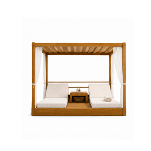 ARTERRA Modern Luxury Beach <b>Sunbed</b> Teak Outdoor Sun Lounger Set Cushioned Waterproof Weather Resistant Garden Patio Hotel Villa - Product Image 2