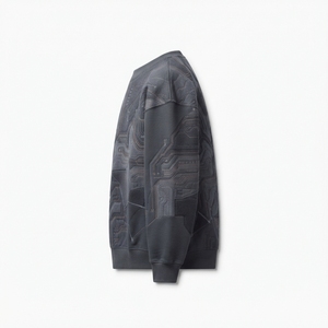 Sweat-shirt d'hiver pour homme à prix abordable, 100 % coton, motif géométrique, tissu tricoté respirant, séchage rapide, anti-plis, 360g - Product Image 4