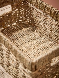 Set of 3 <b>rectangular</b> seagrass <b>baskets</b> Handmade Storage <b>Basket</b> Wholesale eco-friendly Made in Vietnam - Product Image 6