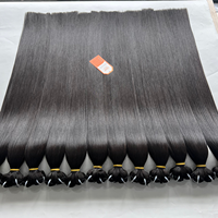 Rambut Ekstensi Manusia Vietnam Bone Straight Remy Grade Machine Double Weft Hitam Alami Berkualitas Tinggi Siap Kirim 8-40'' Semua Ukuran
