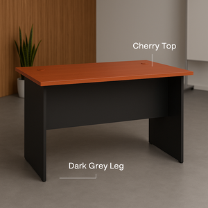 Bureau de travail rectangulaire moderne avec plateau en bois et cadre noir, design minimaliste, mobilier de bureau à domicile, système de bureau autoportant AY V-GT - Product Image 6