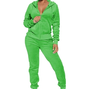Womens Everyday Leisure Tracksuit Soft Stretch <b>Jacket</b> And Jogger Pants Comfortable Fitness Casual Sportswear Set - Product Image 4