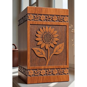 Eco Wooden Urn for Water Burial Ceremonies Artistic Wooden Cremation Urn with Hand Painting urn by AYAANS - Product Image 6