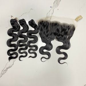 Top qualité 100% Frontal HDLace Extensions de cheveux humains non transformés corps ondulé petits nœuds dentelle de cheveux vierges pour les femmes noires - Product Image 4