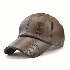 Gorra de Béisbol de Cuero PU con Estampado Jamont en Relieve, Cálida y Moderna para Otoño-Invierno 2022, para Hombres, Deportes al Aire Libre, Venta al Por Mayor en Stock - Product Image 2