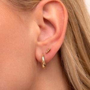 Pendientes Minimalistas de Barra Esférica de Oro Sólido 9K 10K 14K 18K, Joyería Elegante y Delicada para Uso Diario, Regalo para Mujeres y Niñas - Product Image 5