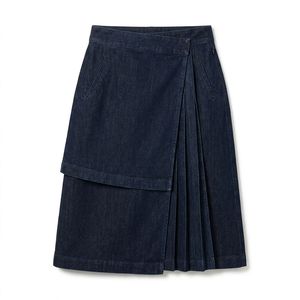 Private Label Womens Long Denim <b>Skirt</b> <b>Black</b> Denim Raw Hem Wholesale Custom Production Supplier Bulk Supply - Product Image 5