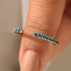 Elegante Anillo de Diamantes de Corte Redondo con Moissanita Color Verde Azulado, Chapado en Oro, Anillo de Promesa para Mujer, Joyería Fina para Regalo de Boda - Product Image 1