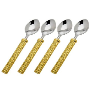 Elegant Design Perfect for Dining and <b>Table</b> Decor <b>Mirrored</b> Steel Luxurious <b>Gold</b> Handle Cutlery Set Modern Texture - Product Image 1
