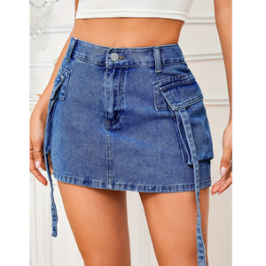 Conjunto de Pantalones y Top Vaqueros Casuales de Invierno para Mujer, Faldas Vaqueras de Colores Mezclados, Diseño de Moda de Alta Calidad - Product Image 2