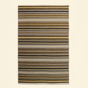 Alfombra DECORDEC de Lana, Tejida a Mano, con Rayas Horizontales Finas y Texturizadas, Antideslizante, Ecológica, Gruesa, Estilo Moderno para Dormitorio y Sala de Estar - Product Image 1