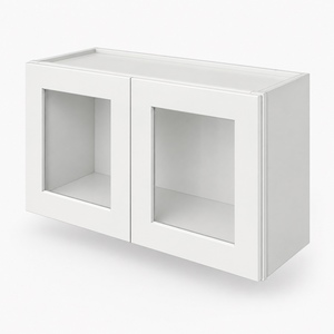 Gabinete de pared con puerta de vidrio de 33 x 18 pulgadas, blanco, estilo Shaker, RTA, marca privada, fabricante OEM de Vietnam - Product Image 2