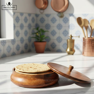 Bol de conservation alimentaire en bois artisanal de haute qualité, écologique, compatible lave-vaisselle, grande capacité, avec couvercle rabattable, anti-humidité, moderne - Product Image 2