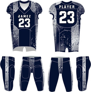 Ensembles d'uniformes de football américain respirants pour hommes, qualité supérieure, faible MOQ, dernier design 2025, personnalisables, manches courtes, 100 % polyester - Product Image 4
