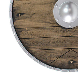 Bouclier Viking Nordique Classique en Bois, Design Rond Fait Main pour Événements Costumés, Affichage Décoratif et Collectionneurs - Product Image 4