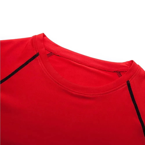 เสื้อรัดกล้ามเนื้อแขนยาวสำหรับผู้ชาย สีแดง แห้งเร็ว ผลิตจากผ้าสแปนเด็กซ์และโพลีเอสเตอร์ เหมาะสำหรับออกกำลังกาย - Product Image 4