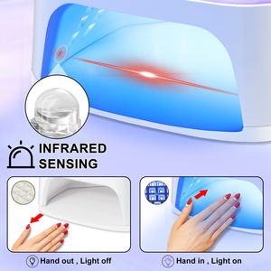 Lampe à ongles UV LED rechargeable Limegirl avec gants UV, 4 réglages de minuterie, séchoir à vernis gel pour le marché australien - Product Image 3