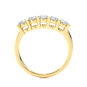 Bague en or 18 carats avec 7 pierres de diamant rondes de 0,52 carat, bague en diamant rond, bague en diamant fin à vendre - Product Image 4