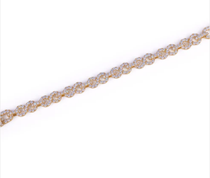 Classic 18K Gold Plated Chain <b>Bracelet</b> With Round <b>Crystal</b> Rhinestones For Women Wedding Jewelry - Product Image 2