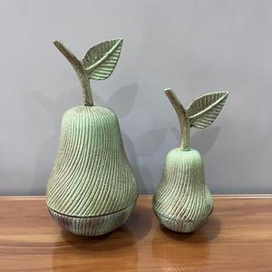 Caja de Almacenamiento Decorativa de Aluminio en Forma de Pera, Contenedor de Frutas Metálico Hecho a Mano, Organizador de Mesa para Decoración del Hogar, Artículo de Regalo - Product Image 3