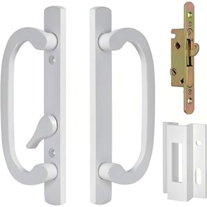 Maniglia di ricambio per porta scorrevole a scomparsa, in zinco pressofuso, con tiranti I/E, adatta per porte di spessore da 1-3/8"-2", con foro centrale da 3-15/16" - Product Image 1
