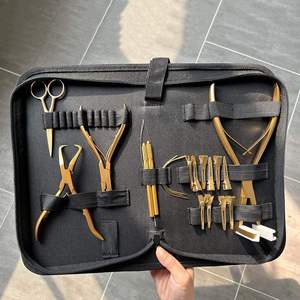 Kit d'outils pour extensions de cheveux : pinces métalliques, ciseaux, clips, ensemble d'installation et de retrait pour extensions à bandes adhésives, outil réutilisable pour extensions de cheveux - Product Image 2