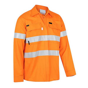 Camisa de Seguridad de Alta Visibilidad Ligera Premium ANSI Clase 3 con Logotipo Personalizado de Algodón Antibacteriano de Alta Calidad - Product Image 1