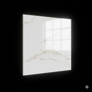 Baldosa de Suelo con Aspecto de Mármol, Gris Carrara Clásico, 600x600mm 600x1200mm, Totalmente Pulida y Esmaltada (PGVT), Clasificación PEI IV, Borde Rectificado - Product Image 2