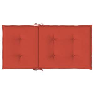 Lot de 2 coussins de chaise d'extérieur en polyester 100 % rouge mélangé, dossier bas, design élégant - Product Image 5
