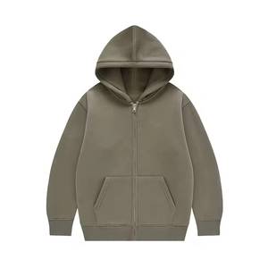 Sudadera con capucha de algodón grueso de lujo para hombre, con doble cremallera, estilo francés, personalizada, corte cropped y holgado, para venta al por mayor - Product Image 2