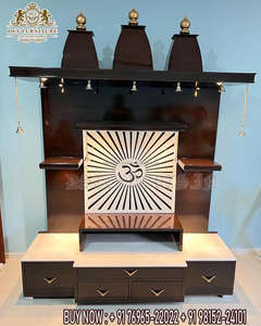 ห้องบูชา/หิ้งบูชาไม้สักทันสมัย ดีไซน์แกะสลักลายหินอ่อน ปรับแต่งขนาดและสีได้ เฟอร์นิเจอร์บ้านที่ทนทาน - Product Image 2