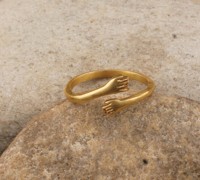 Bague ajustable en argent sterling 925 plaqué or avec serti clos classique et pierre précieuse, style minimaliste, pour fiançailles, mariage et occasions spéciales