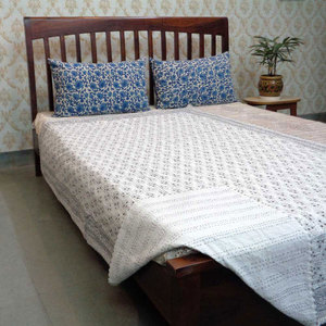 Hand Embroidered Hand Block Printed Cotton Kantha Twin <b>Throw</b> 150x220 cm Handmade Indian Quilt Bedspread Home Decor Bedding Decor - Product Image 4
