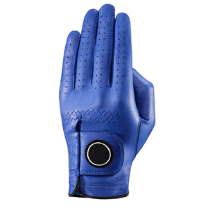 Guante de Golf Transpirable e Impermeable de Cuero Genuino para Mano Izquierda, Color Azul Claro y Blanco, Antideslizante, Cierre de Gancho y Bucle, Unisex, Deportivo - Product Image 2