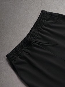 Men's Drop Shoulder Tee 230g <b>Knit</b> Shirt Solid Panel Design Fast Crew Neck Quick Dry Solid Black Breathable Shorts <b>Set</b> - Product Image 4