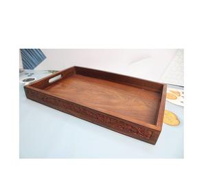 Elegante Bandeja de Madera, el Mejor Diseño, Logotipo Personalizado, 100% Natural, Bandejas Redondas de Madera de Lujo para Servir Frutas, Calidad Antigua - Product Image 4