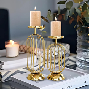 Handmade Metal <b>Wire</b> Cage Candle Stand & Holder with Durable Design for Home <b>Table</b> Christmas Decoration - Product Image 4